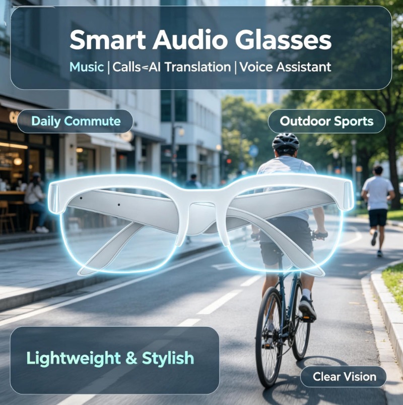 스마트 안경 골전도 무선 헤드셋 음악 통화 음성 어시스 - Smart Glasses Lens 리뷰 및 가격